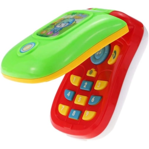Telefon jucărie cu clapetă și sunete pentru bebeluși (culoare aleatorie)