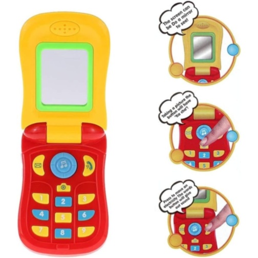 Telefon jucărie cu clapetă și sunete pentru bebeluși (culoare aleatorie)