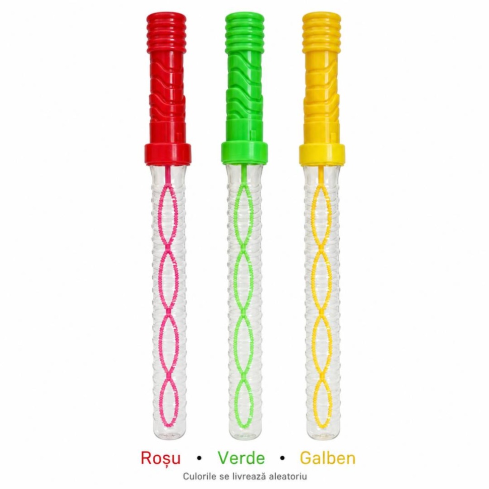 Culorile disponibile pentru bagheta Bubble Bar roșu verde și galben