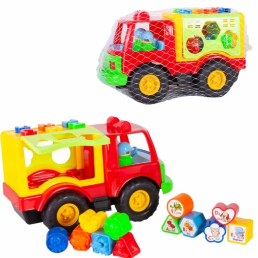Camion cu Figuri Geometrice de Stivuit, 34cm