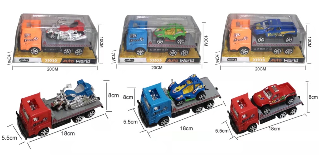 Camion cu Trailer și Mașinuță, 18cm