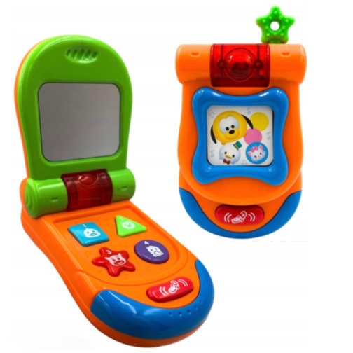 Telefon jucărie interactiv cu clapetă pentru bebeluși (culoare aleatorie)