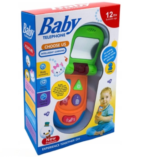 Telefon jucărie interactiv cu clapetă pentru bebeluși (culoare aleatorie)