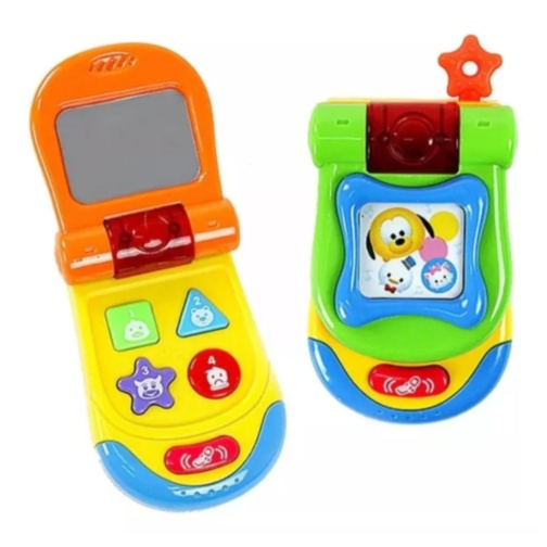 Telefon jucărie interactiv cu clapetă pentru bebeluși (culoare aleatorie)