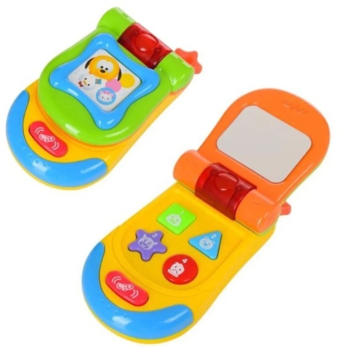 Telefon jucărie interactiv cu clapetă pentru bebeluși (culoare aleatorie)