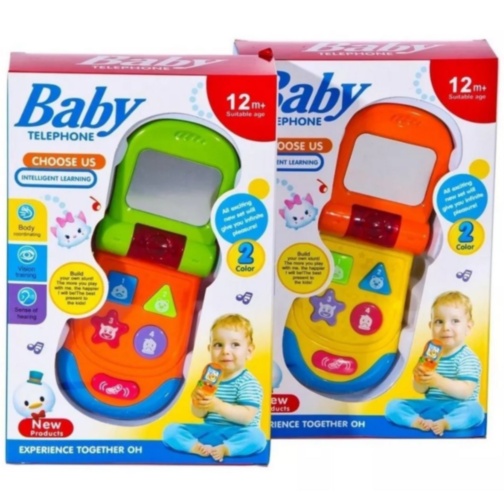 Telefon jucărie interactiv cu clapetă pentru bebeluși (culoare aleatorie)
