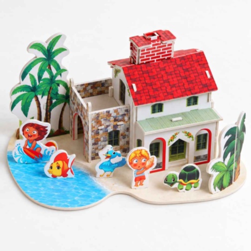 Puzzle 3D vilă de coastă, 21 de piese