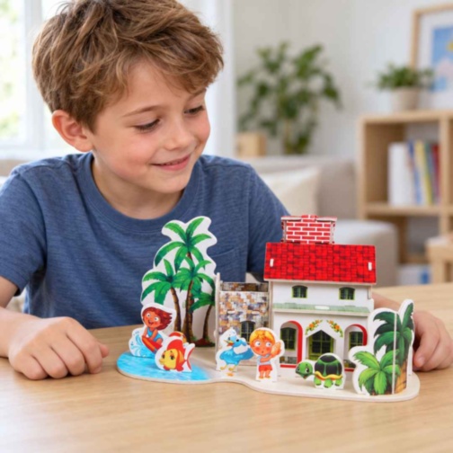 Puzzle 3D vilă de coastă, 21 de piese