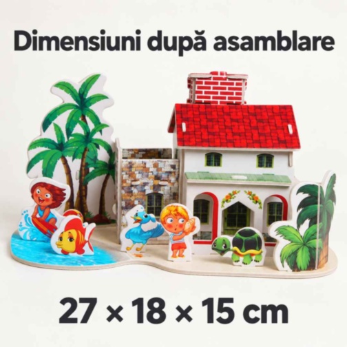 Puzzle 3D vilă de coastă, 21 de piese