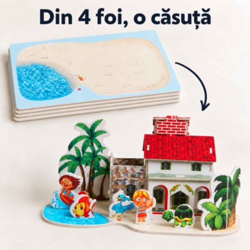 Puzzle 3D vilă de coastă, 21 de piese