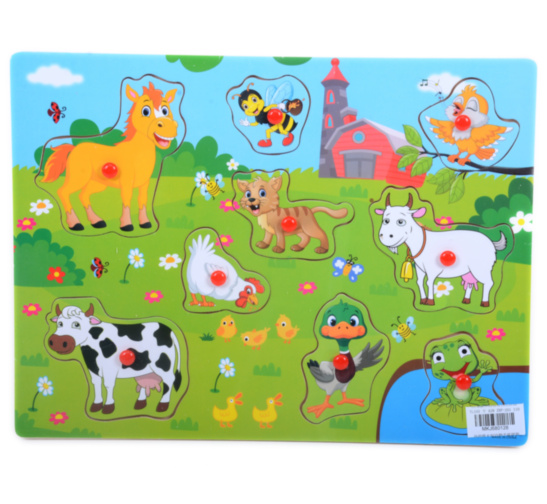 Puzzle Incastru din Lemn cu Animale