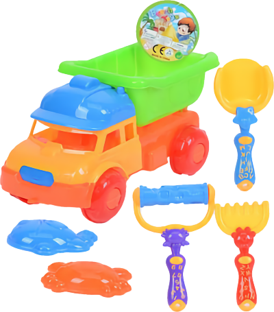 Camion cu 5 Accesorii de Nisip, 25cm | image