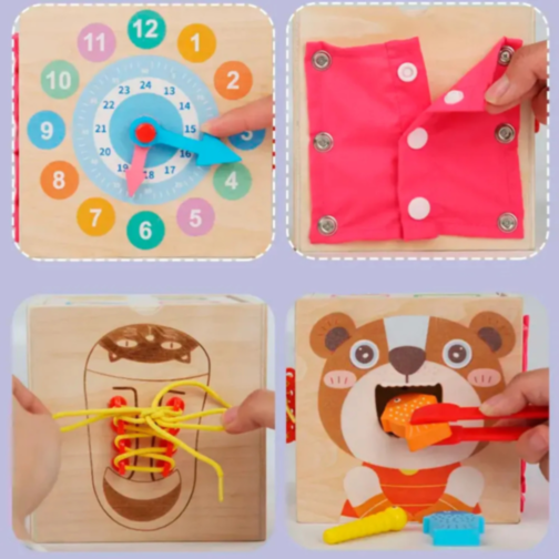 Set Montessori de Activități Educative 8 în 1 cu Elemente din Lemn