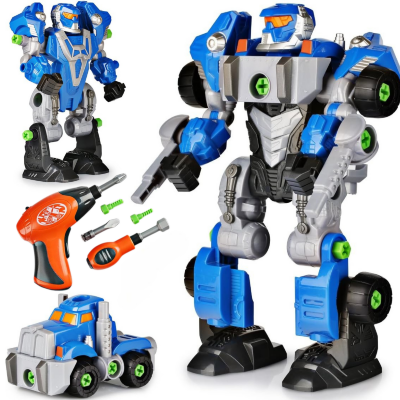 Robot Transformabil 2 în 1, Cu Șurubelniță Electrică, Joc de Construcție pentru Copii | image