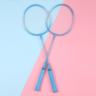 Set 2 Rachete de Badminton pentru Copii cu Husă Colorată – Roz sau Albastru