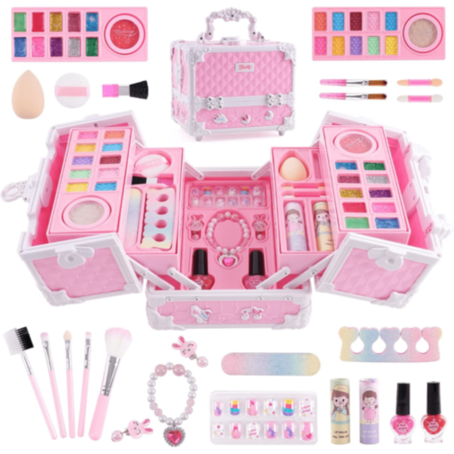 Set Machiaj Copii Valiză Roz cu Accesorii
