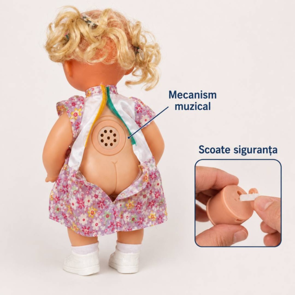 Mecanismul muzical al păpușii și siguranța care trebuie scoasă