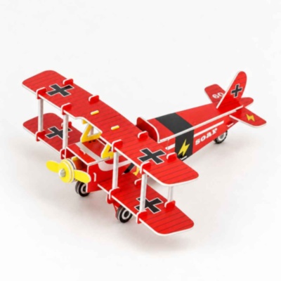 Puzzle 3D avion biplan roșu din spumă EPS | image