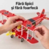Puzzle 3D avion biplan roșu din spumă EPS