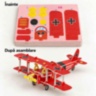 Puzzle 3D avion biplan roșu din spumă EPS