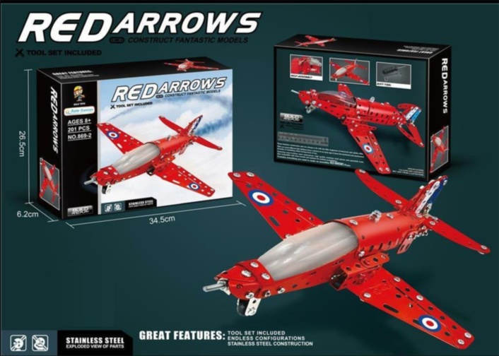 Set de Construcție Metalic "Avion" 201 piese