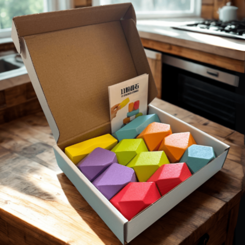 Pietre de Echilibru Montessori din Lemn Colorat