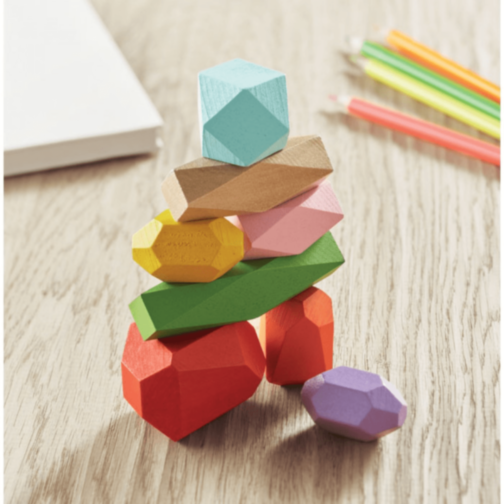 Pietre de Echilibru Montessori din Lemn Colorat