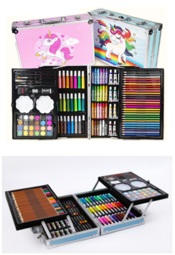 Valiză de Artă cu Unicorn - Set pentru Desen, Pictură și Creativitate, 145 piese