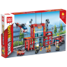 Set de Construcție Stație de Pompieri cu Vehicule și Elicopter - 543 Piese