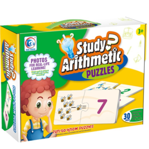 Puzzle Educațional Aritmetică, 60 Piese (30 Perechi), Învățare Prin Joacă