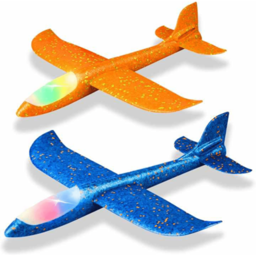 Avion din Spumă cu LED-uri Colorate (culoare aleatorie)