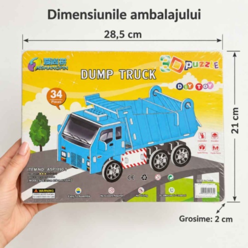 Puzzle 3D camion basculant din spumă EPS pentru copii