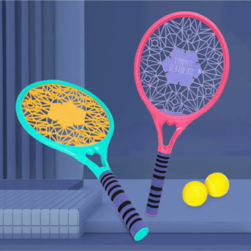 Set Rachete Tenis pentru Copii, cu Mânere Antiderapante și 2 Mingi Incluse