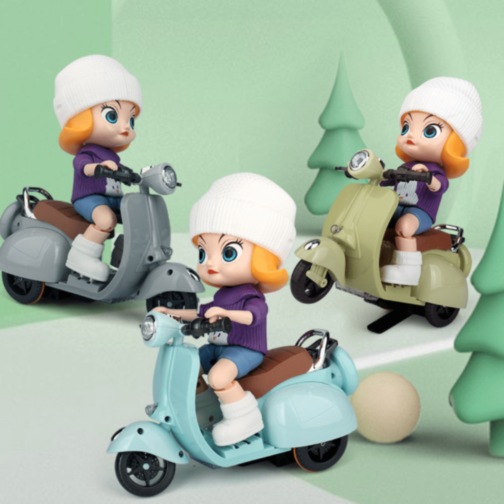Păpușă cu Scuter Electric cu Lumini și Muzică (culoare aleatorie) Păpușă cu Scuter Electric cu Lumini și Muzică (culoare aleatorie)