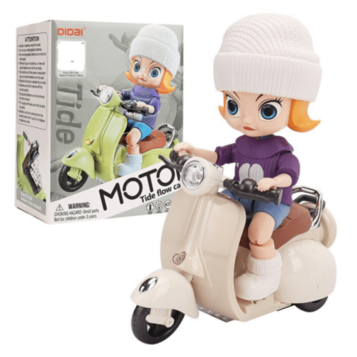 Păpușă cu Scuter Electric cu Lumini și Muzică (culoare aleatorie) Păpușă cu Scuter Electric cu Lumini și Muzică (culoare aleatorie)
