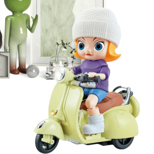 Păpușă cu Scuter Electric cu Lumini și Muzică (culoare aleatorie) Păpușă cu Scuter Electric cu Lumini și Muzică (culoare aleatorie)