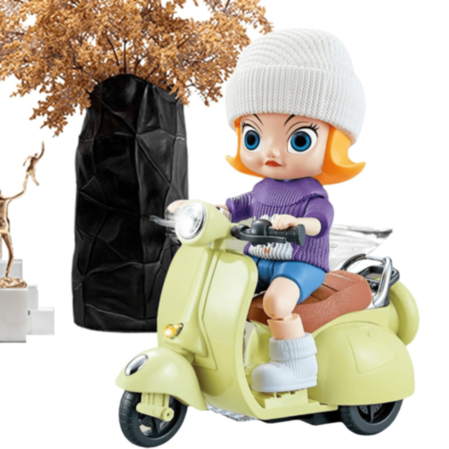 Păpușă cu Scuter Electric cu Lumini și Muzică (culoare aleatorie) Păpușă cu Scuter Electric cu Lumini și Muzică (culoare aleatorie)