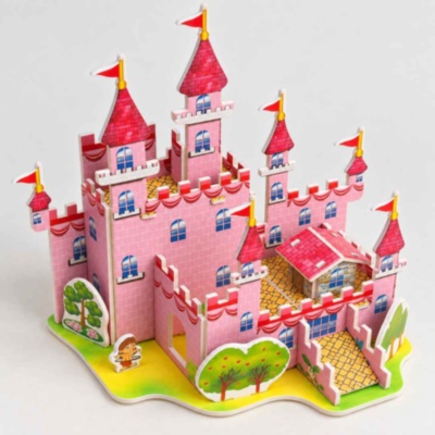 Puzzle 3D castel roz din spumă EPS pentru copii | image