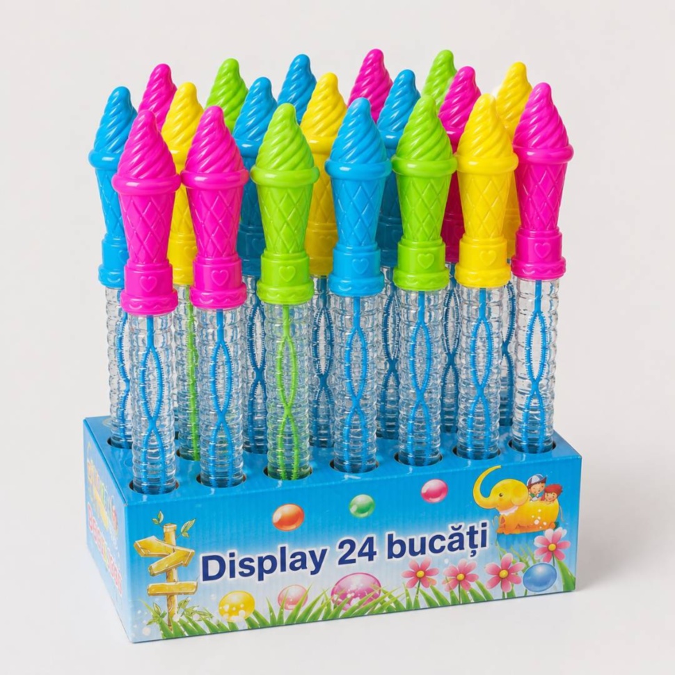 Display cu 24 baghete de baloane model înghețată în culori diferite