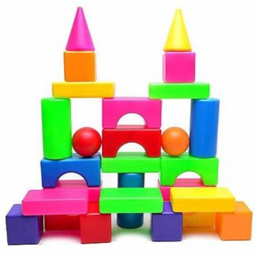 Set de Construcție cu Forme Geometrice Colorate  