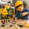 Set Unelte Construcție cu Cască și Bormașină Electrică
