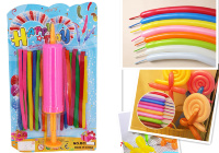 Pachet 24 baloane pentru modelaj colorate cu pompa manuala