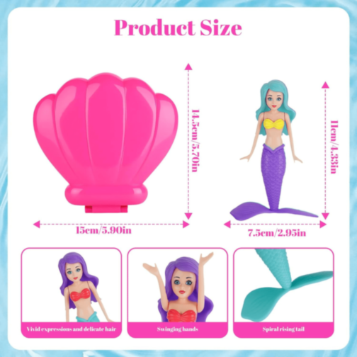 Sirena Magică În Scoică Jucărie de Apă (culoare aleatorie)