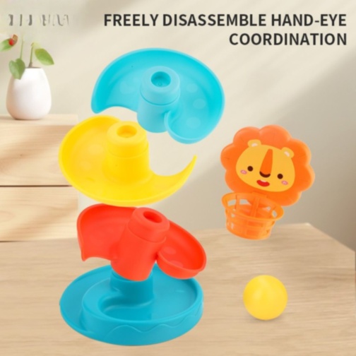 Turn cu Bile pentru Bebeluși și Coș Leu