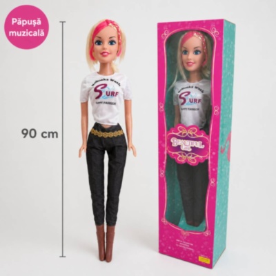 Păpușă muzicală mare 90 cm cu ținută fashion | image
