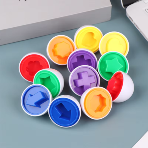 6buc. Ouă Puzzle pentru Potrivirea Formelor