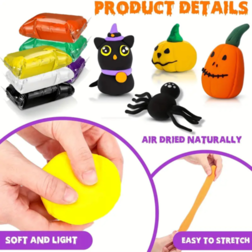 Set Creativ de Plastilină Ușoară – 12 Culori Asortate + Accesorii Modelaj