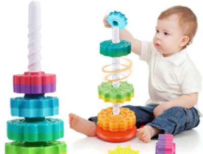 Turn Curcubeu Montessori cu Inele Rotative | image