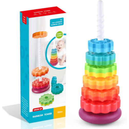 Turn Curcubeu Montessori cu Inele Rotative