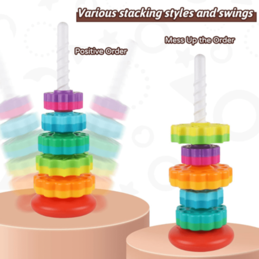 Turn Curcubeu Montessori cu Inele Rotative